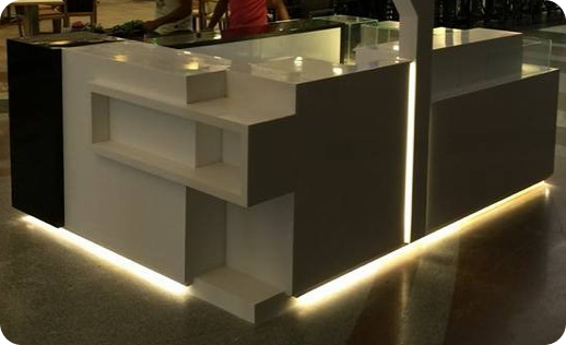 A counter in a public place